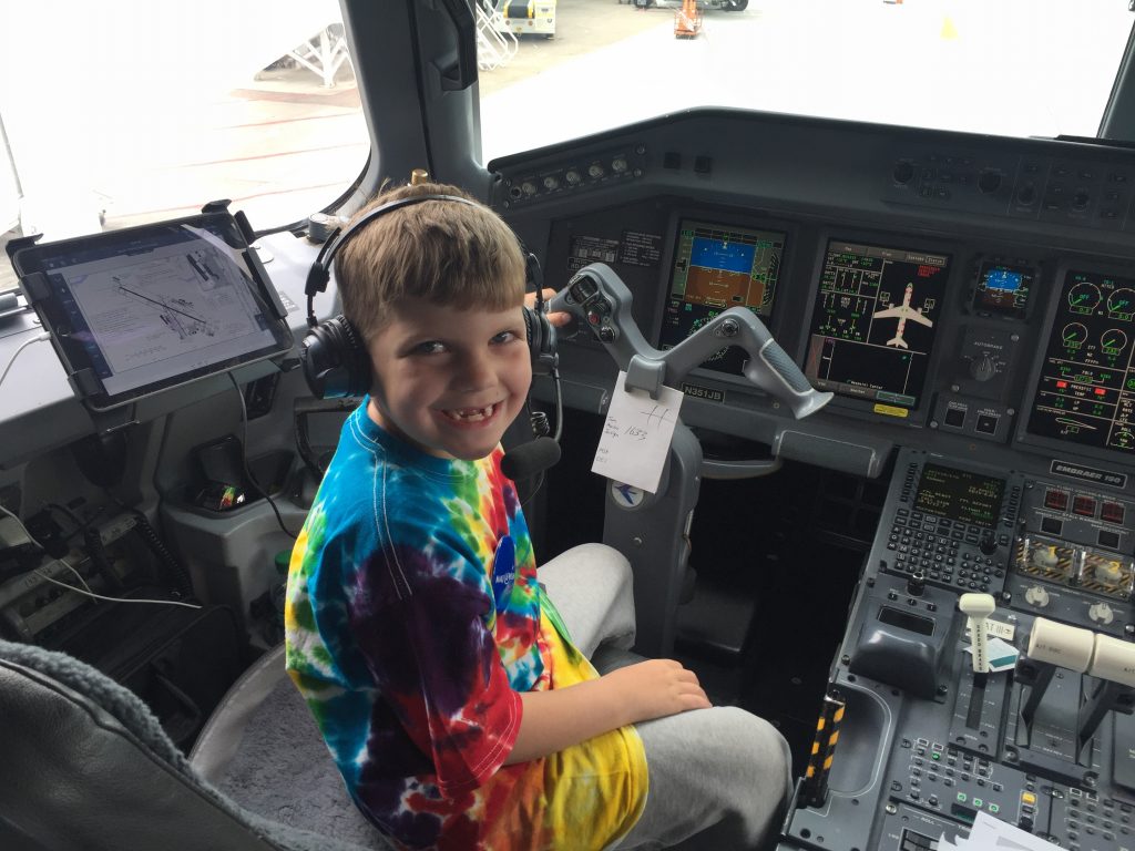 Edward in the cockpit