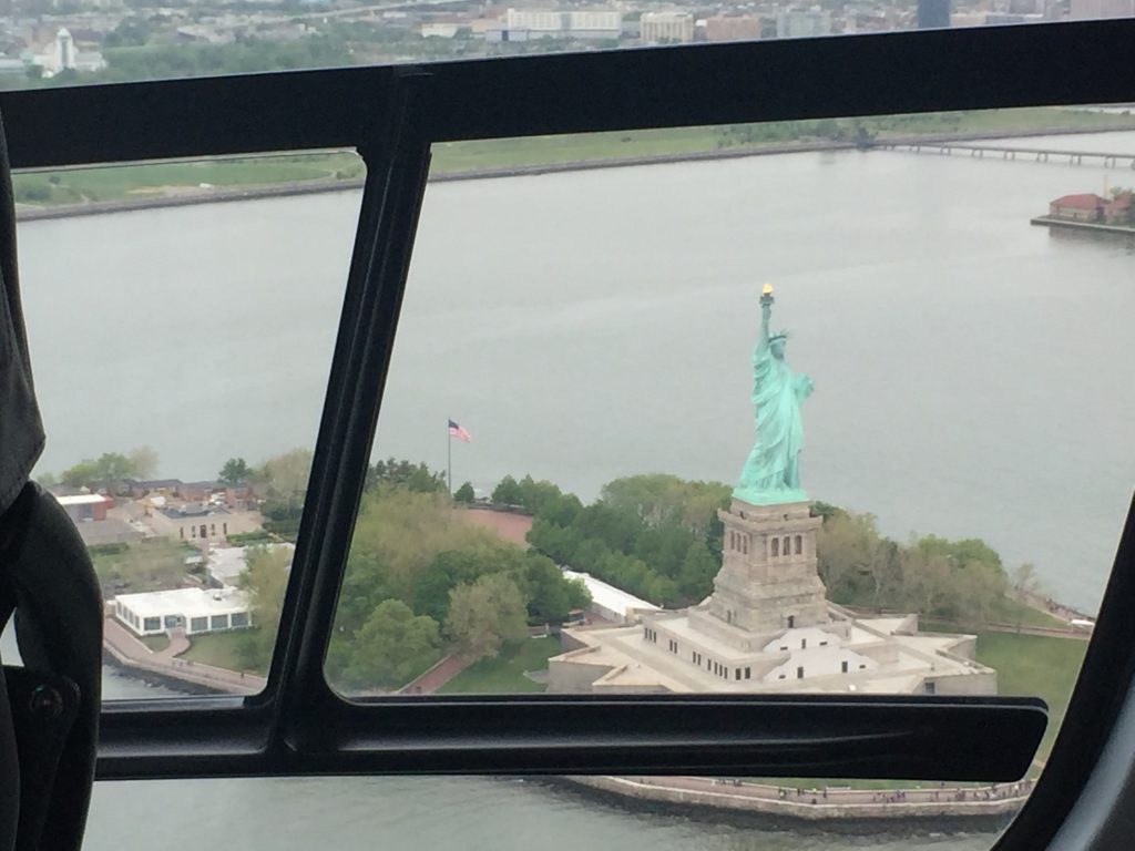 Statue of Liberty from a Helicopter