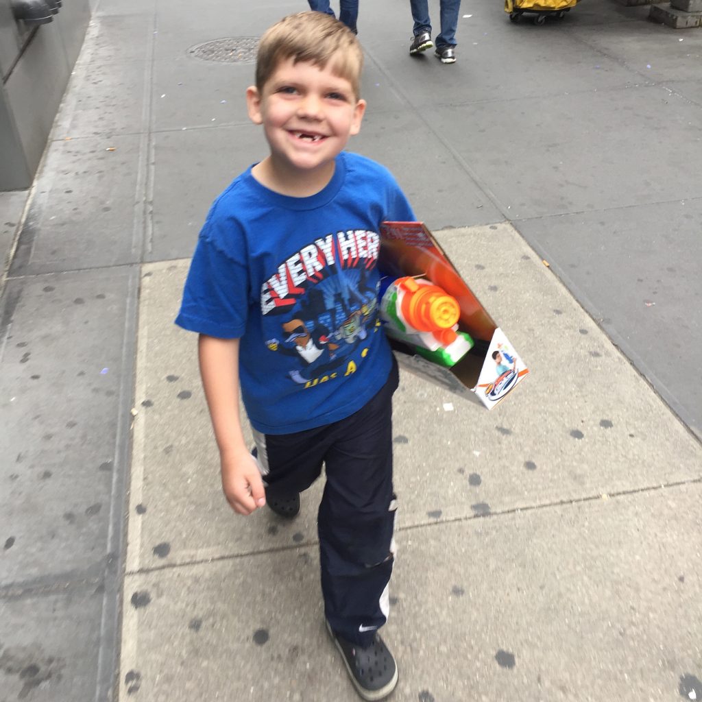 Edward and his new Super Soaker